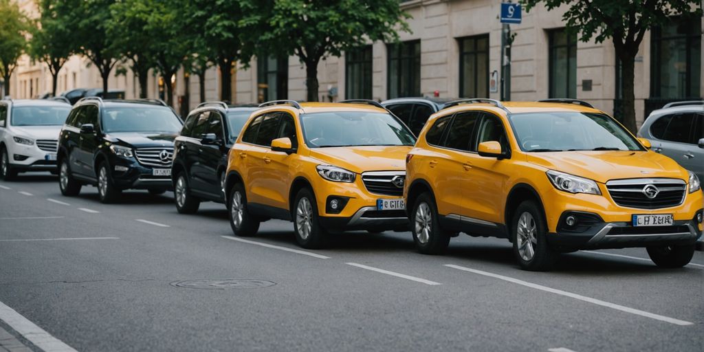 Different moving rental vehicles lined up for comparison.