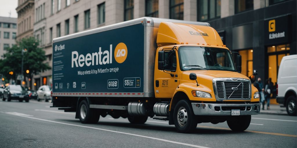 App icons and rental prices with moving truck